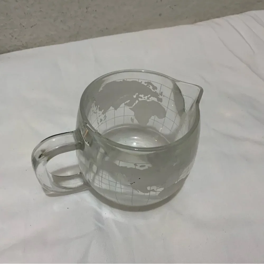 Vintage Nestle Nescafe Globe Glass Creamer Made in Japan Glassware A13